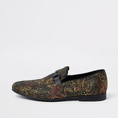 River Island Mocassins Dorés Motif Jacquard à Mors